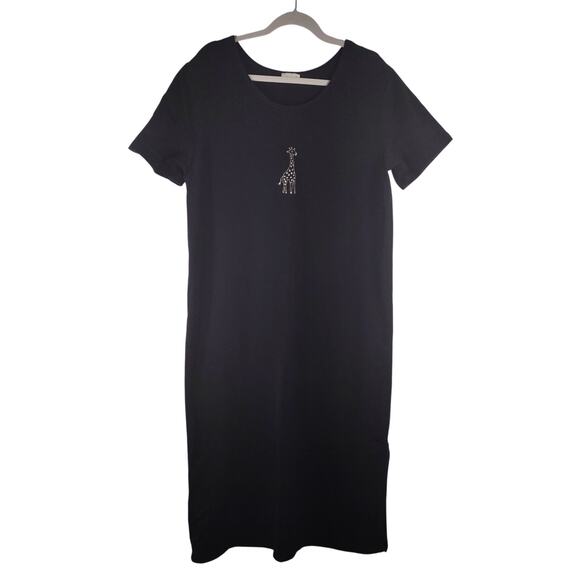 CITE Maxi Cotton Dress with Giraffe, Size Large - Picture 1 of 8